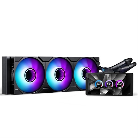 Phanteks Glacier One 360M25G2 6” LCD DRGB AIO Liquid CPU Cooler, Black